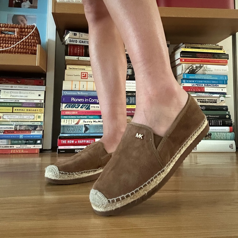 MICHAEL KORS BROWN ESPADRILLE FLATS